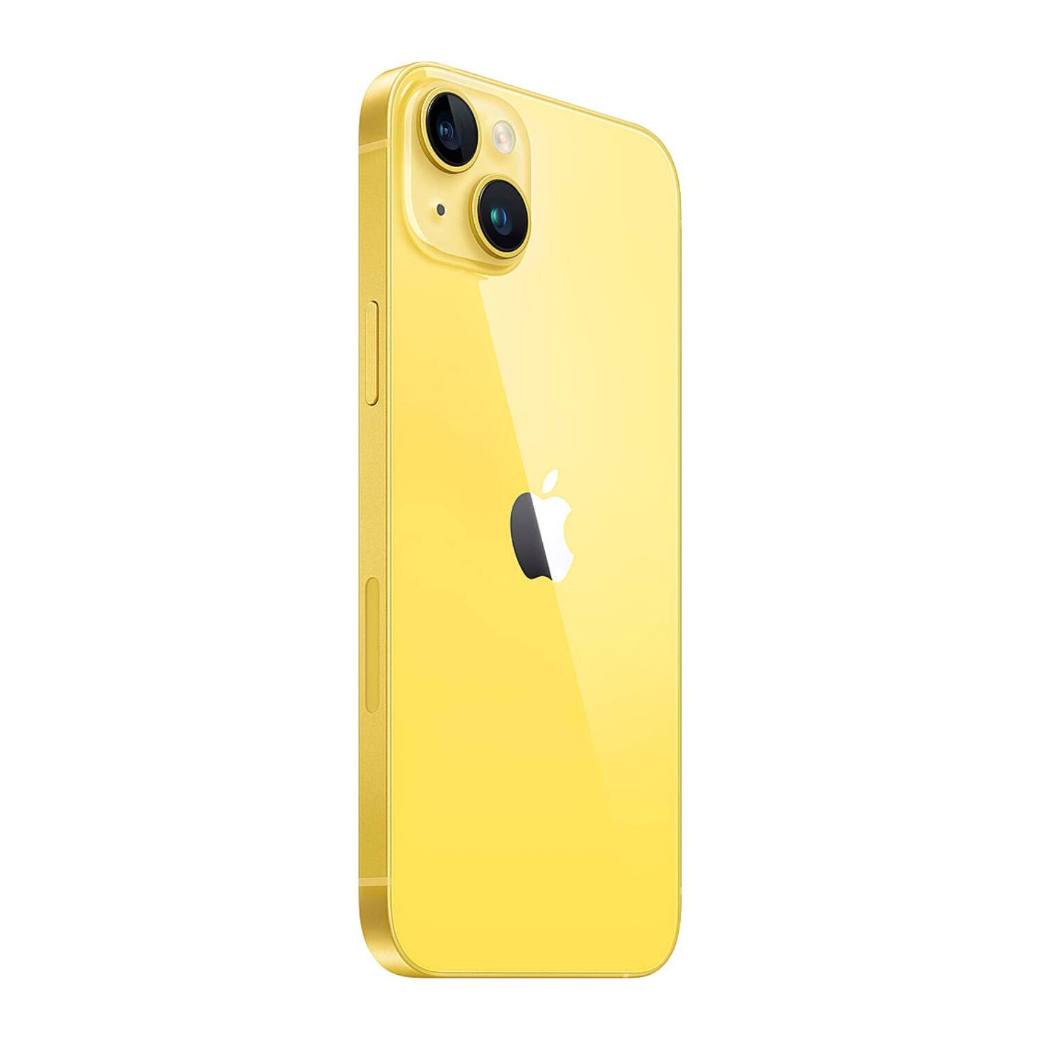 Left. Apple - iPhone 14 A2649 (Fully Unlocked) 128GB Bundle with Pre-Installed Tempered Glass - Yellow.