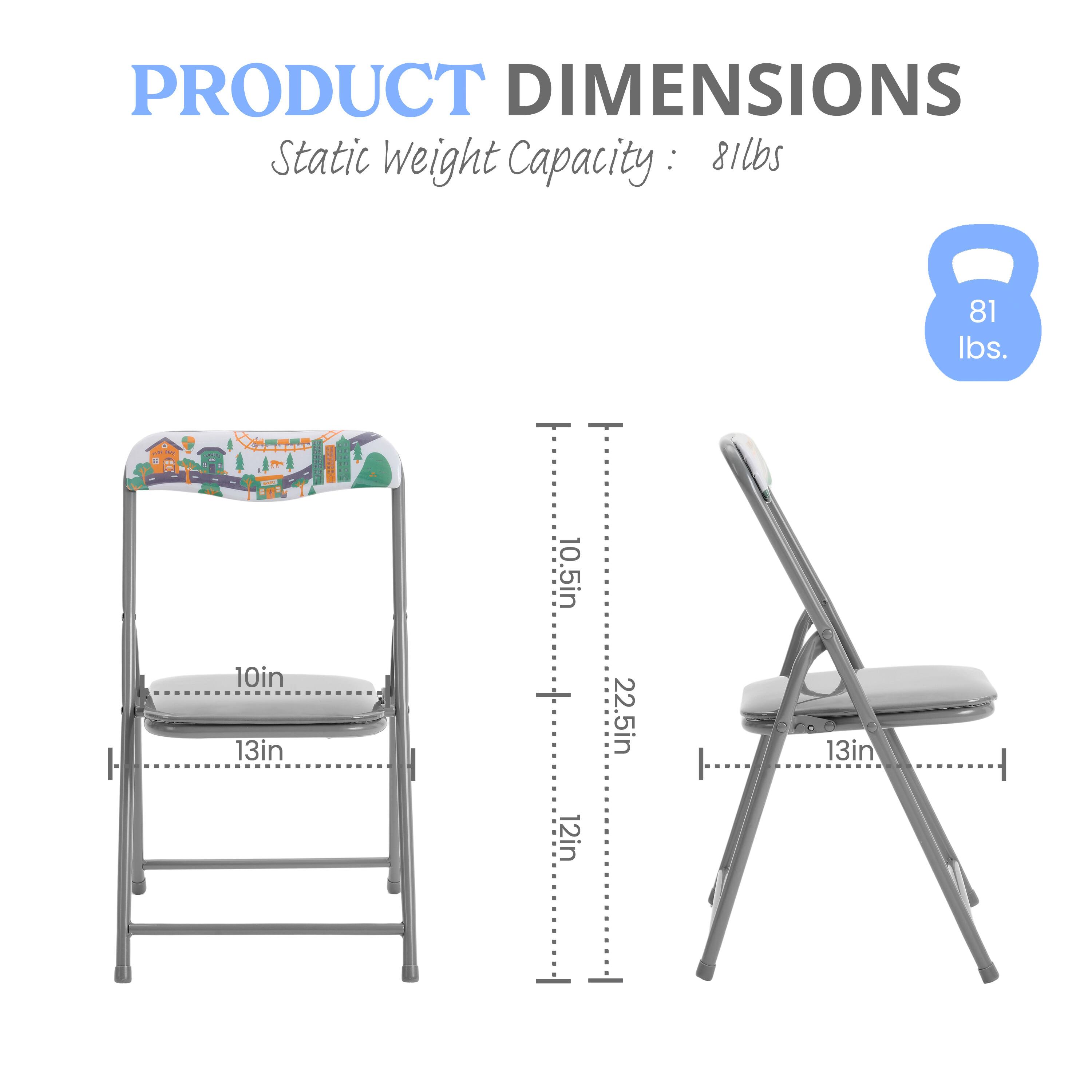 PRODUCT DIMENSIONS  
Static Weight Capacity: 81 lbs  
- Seat: 10in x 13in  
- Overall: 10.5in x 12in x 22.5in