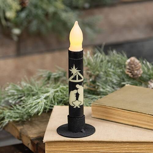 Angle. BreeBe - Nativity Timer Taper - 6" - Black.