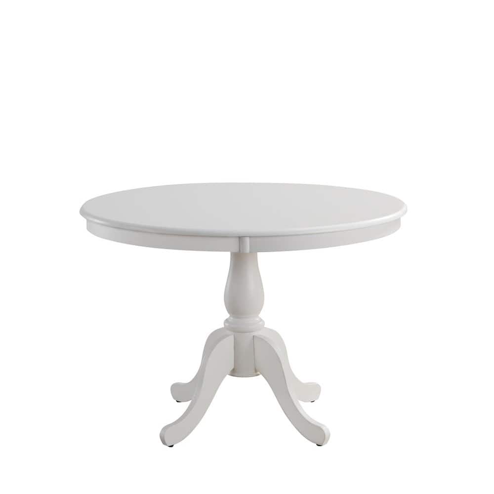 Carolina Chair & Table - Fairview 42" Pedestal Dining Table with 4 Windsor Dining Chairs - Pure - White