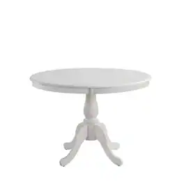 Carolina Chair & Table - Fairview 42" Pedestal Dining Table with 4 Windsor Dining Chairs - Pure - White