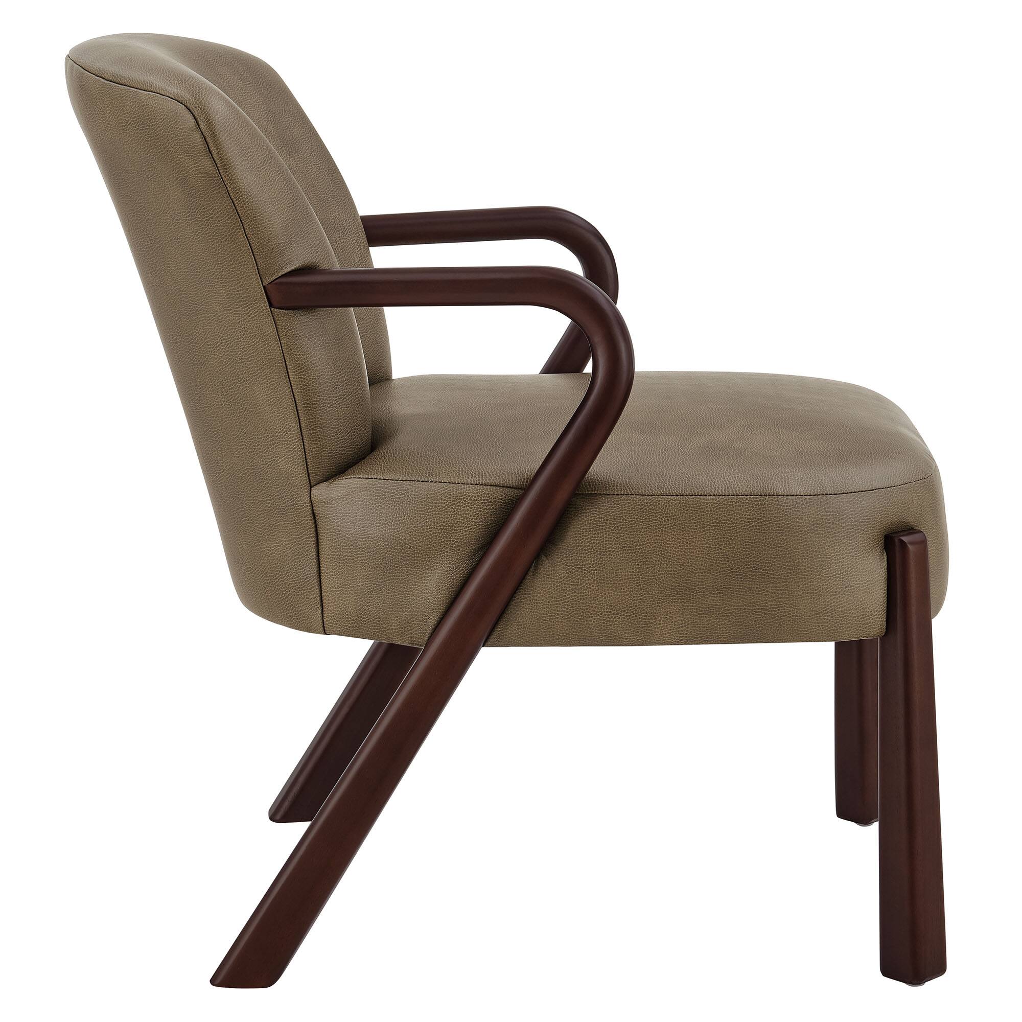 Alt View 2. Modway - Arden Faux Leather Upholstered Accent Armchair by Modway - Mushroom.