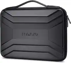 Front. mosiso - Waterproof Laptop Sleeve 15-16 inch EVA Hard Shell Laptop Carrying Case with Handle for MacBook Pro 16 HP Dell Acer - Black.