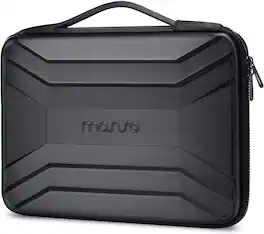 mosiso - Waterproof Laptop Sleeve 13-14 inch EVA Hard Shell Laptop Carrying Case with Handle for MacBook Air Pro 13 14 HP Dell - Black