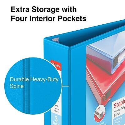 Extra Storage with Four Interior Pockets

Durable Heavy-Duty Spine

Staple Heavy-Duty Binder