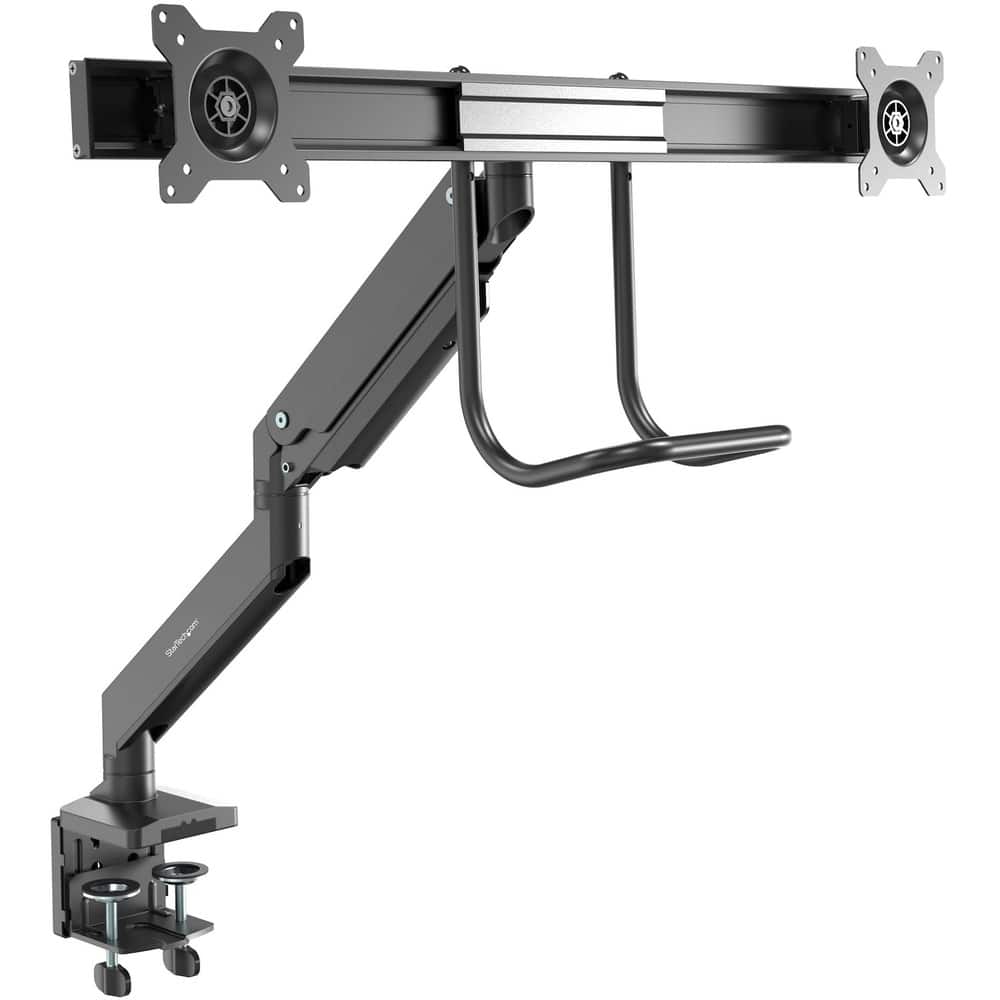 StarTech.com - Desk Mount Dual Monitor Arm, Ergonomic VESA Mount 32" (17.6lb) Displays, Crossbar Handle for Full Motion - Black