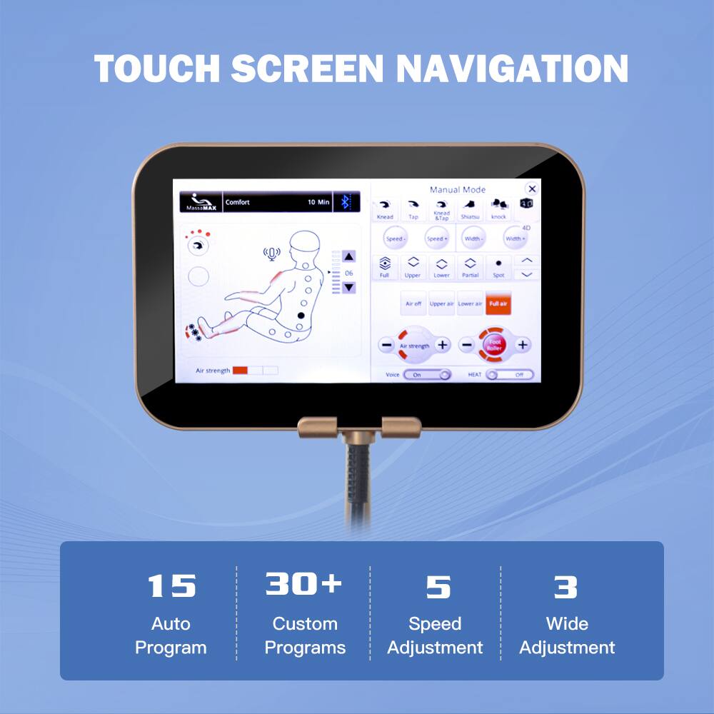 TOUCH SCREEN NAVIGATION

15 Auto Program

30+ Custom Programs

5 Speed Adjustment

3 Wide Adjustment