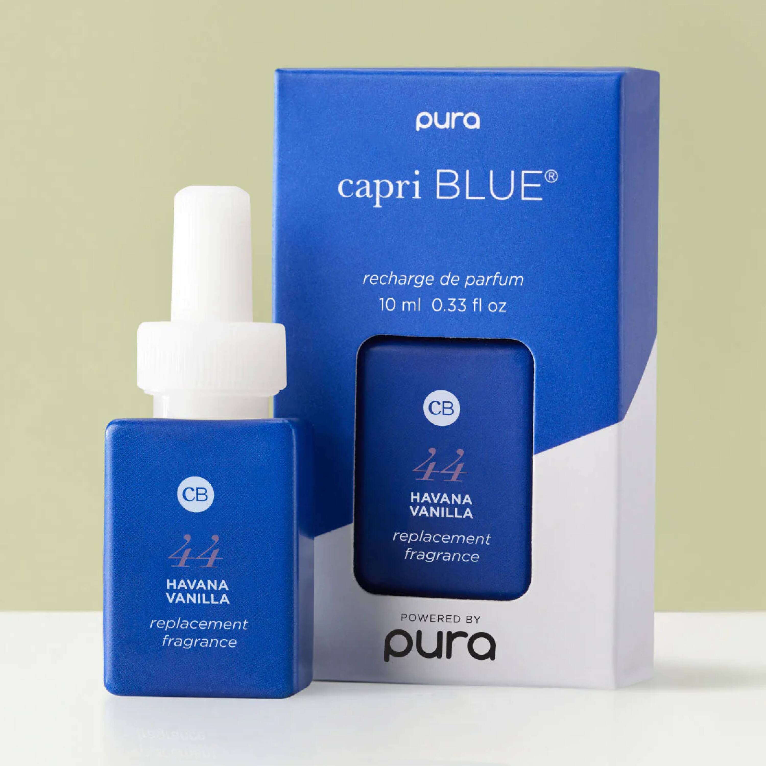pura capri BLUE recharge de parfum 10 ml 0.33 fl OZ CB CB 44 HAVANA VANILLA replacement fragrance 44 HAVANA VANILLA replacement fragrance POWERED BY pura