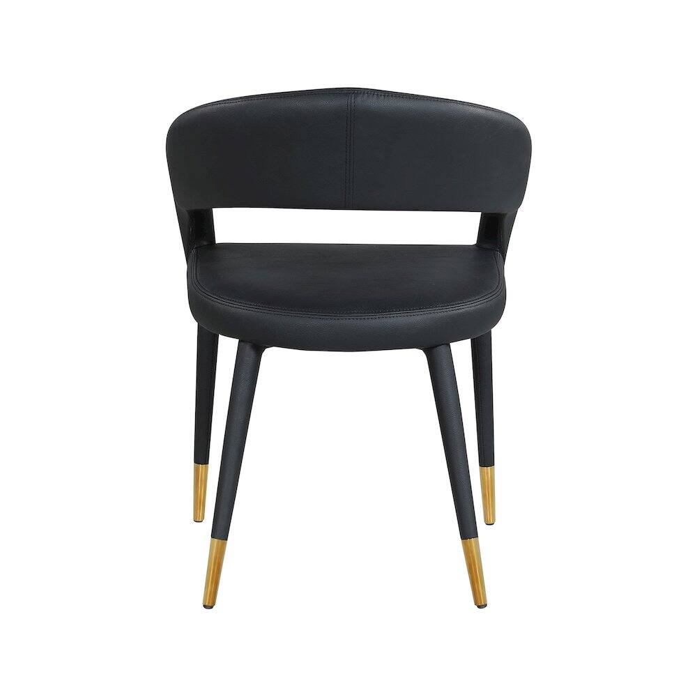Alt View 1. Meridian Furniture - Destiny Black Vegan Leather Dining Chair - Black.
