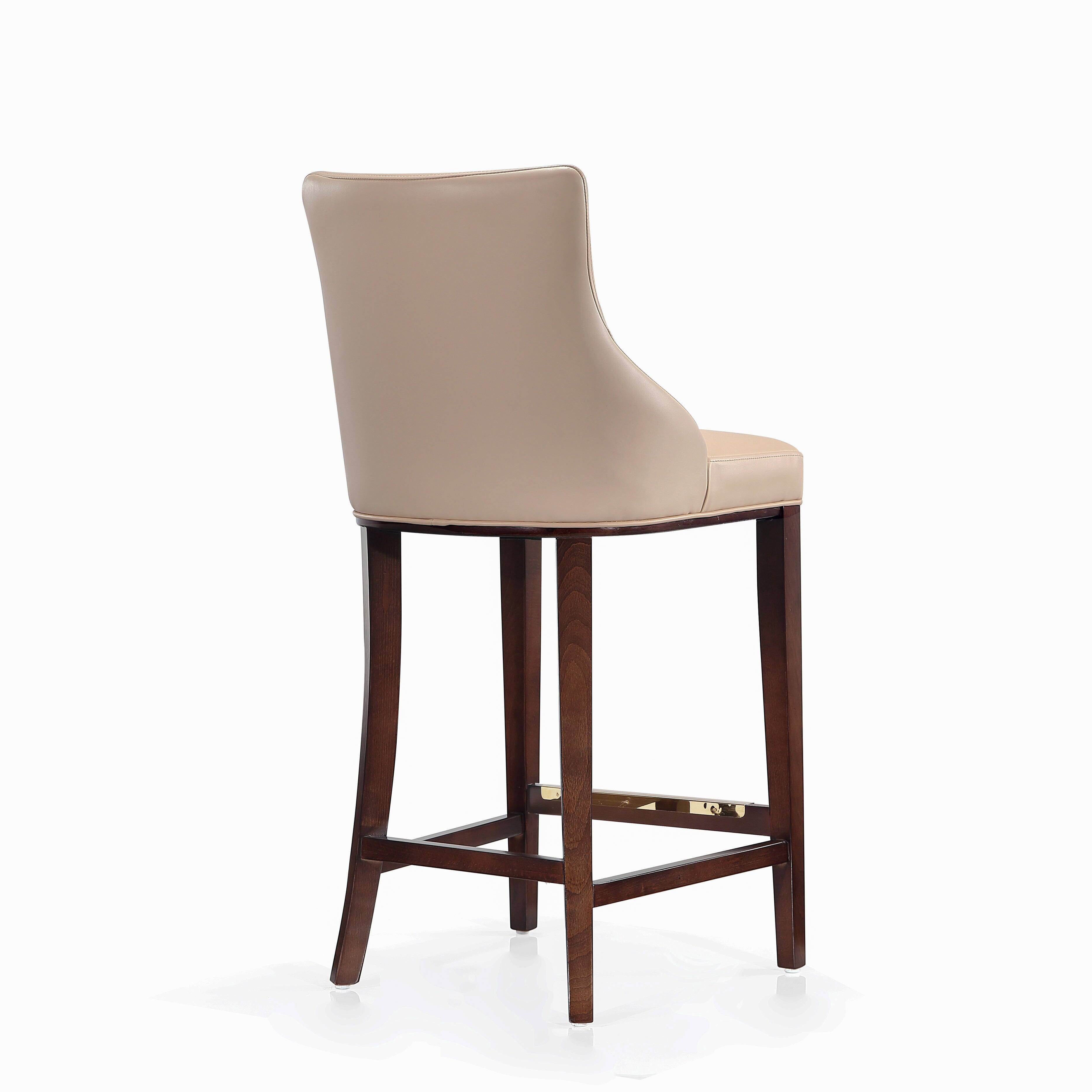 Alt View 3. Manhattan Comfort - Shubert Modern Wood Upholstered Barstool - Set of 2 - Tan.