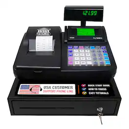 CR260 Electronic Cash Register with Steel Drawer, Thermal Printer, Operator and Customer Displays