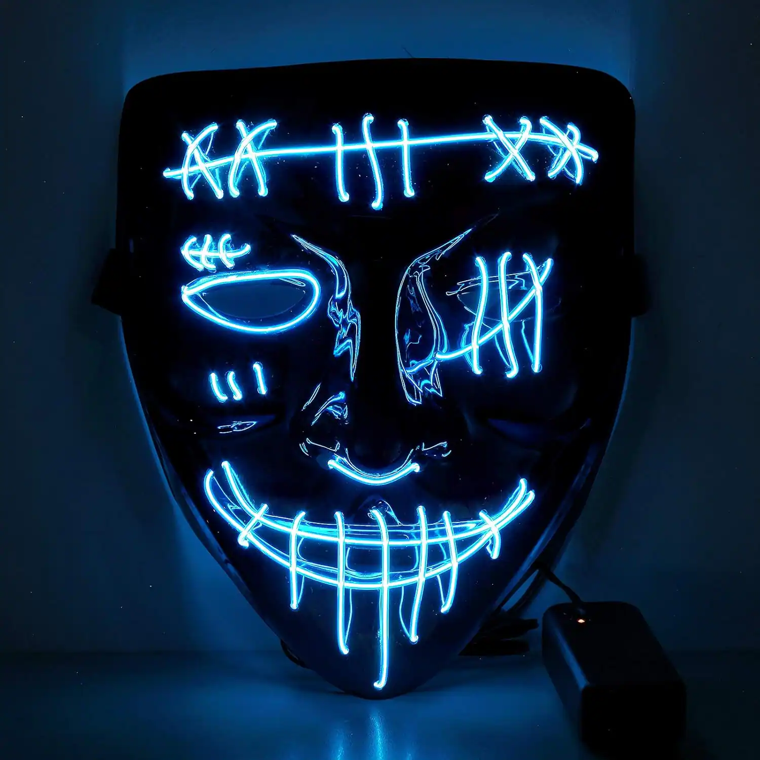 Front. Acekool - Halloween LED Scary Mask, Light up Halloween Face Mask.