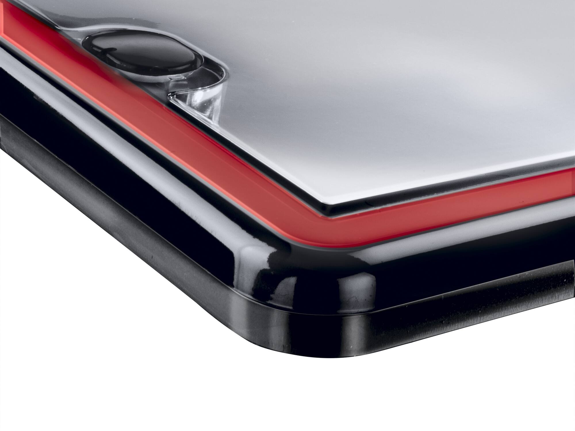 Alt View 1. WeatherTech - ClearCover | License Plate Frame with Clear Cover Lens, Multi-Flex Gasket and Stainless Steel Hardware - Red / Black.