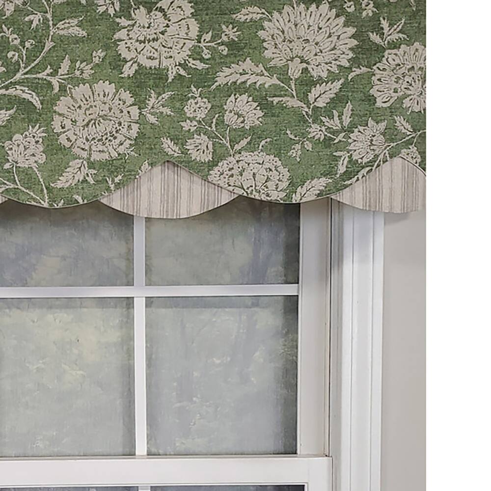 Left. RLF Home - RLF Home Luxurious Modern Design Classic Basanti Petticoat Style Window Valance 50" x 15" Pine - Pine.