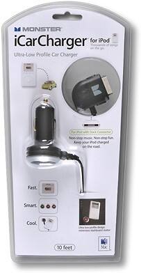 Front Standard. Monster - iCarCharger for Apple® iPod™.