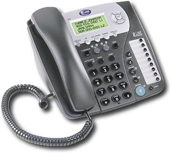 Angle Standard. AT&T - 2-Line Corded Phone with Switchable Data Port - Espresso.