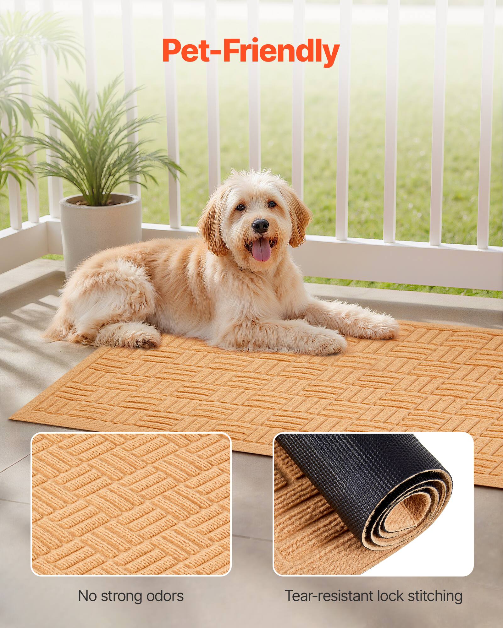Pet-Friendly  
No strong odors  
Tear-resistant lock stitching