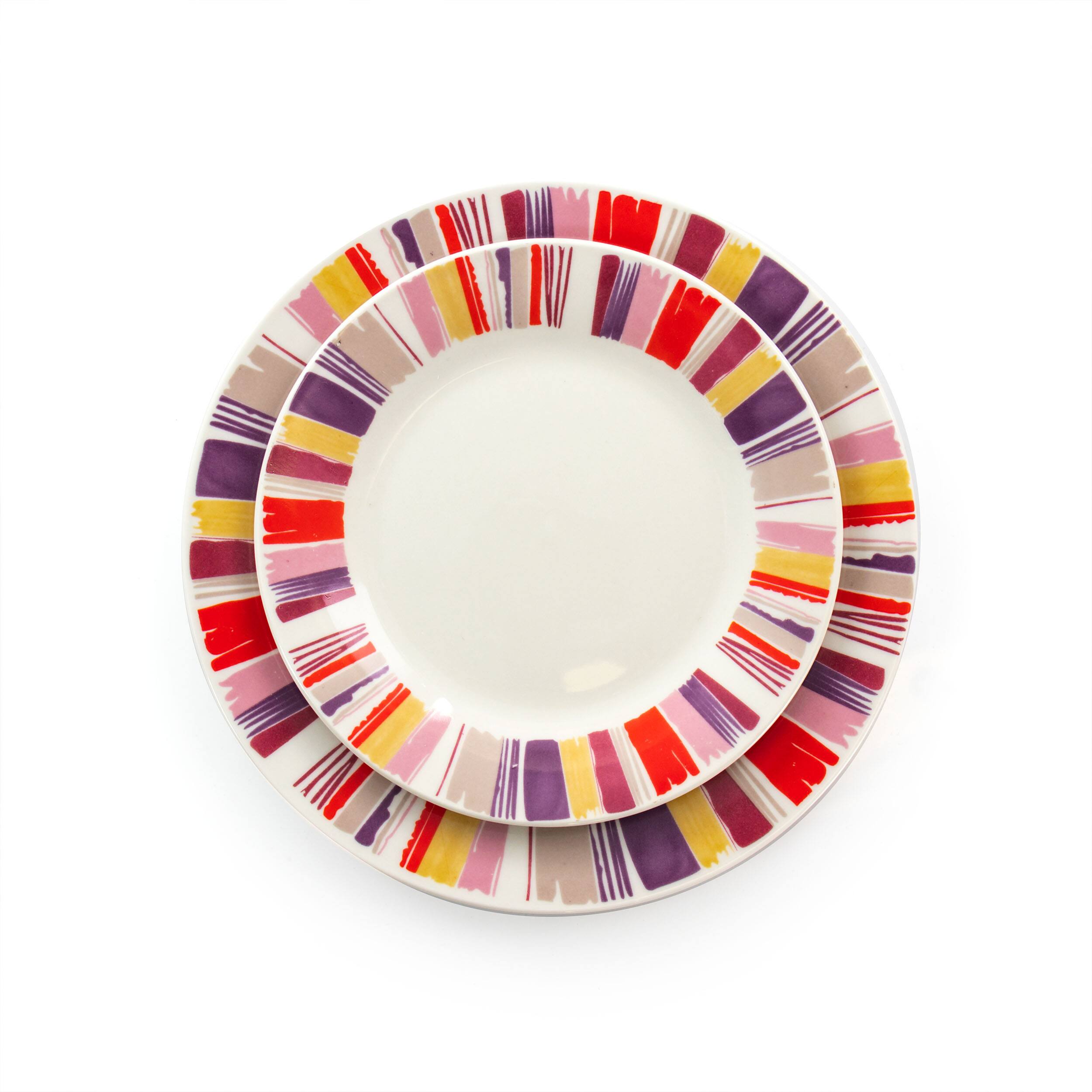 Alt View 8. Gibson - Gibson Home Orleans 12 Piece Ceramic Dinnerware Set - Red Multi.