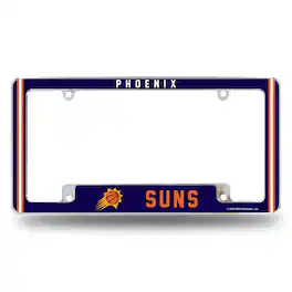 Rico Industries - Phoenix Suns Chrome Metal License Plate Frame with Full Frame Team Color Graphics - Multi