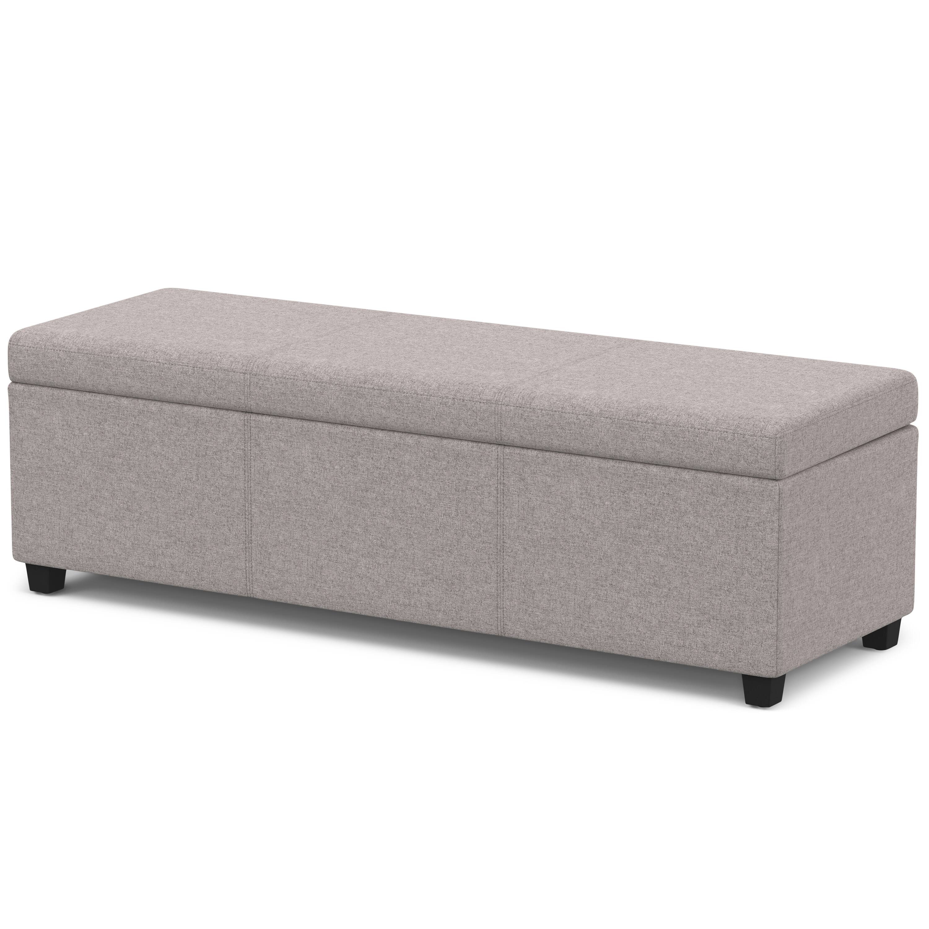 Angle. Simpli Home - Avalon Extra Large Storage Ottoman Bench - Cloud Grey.