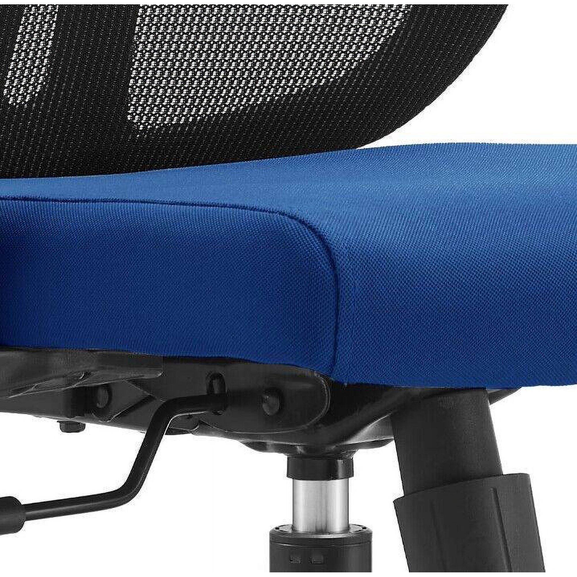 Alt View 6. LeisureMod - Nift Mesh Office Desk Chair with Headrest, Adjustable Height, Tilt, Armrests & Durable ABS Frame - Blue.