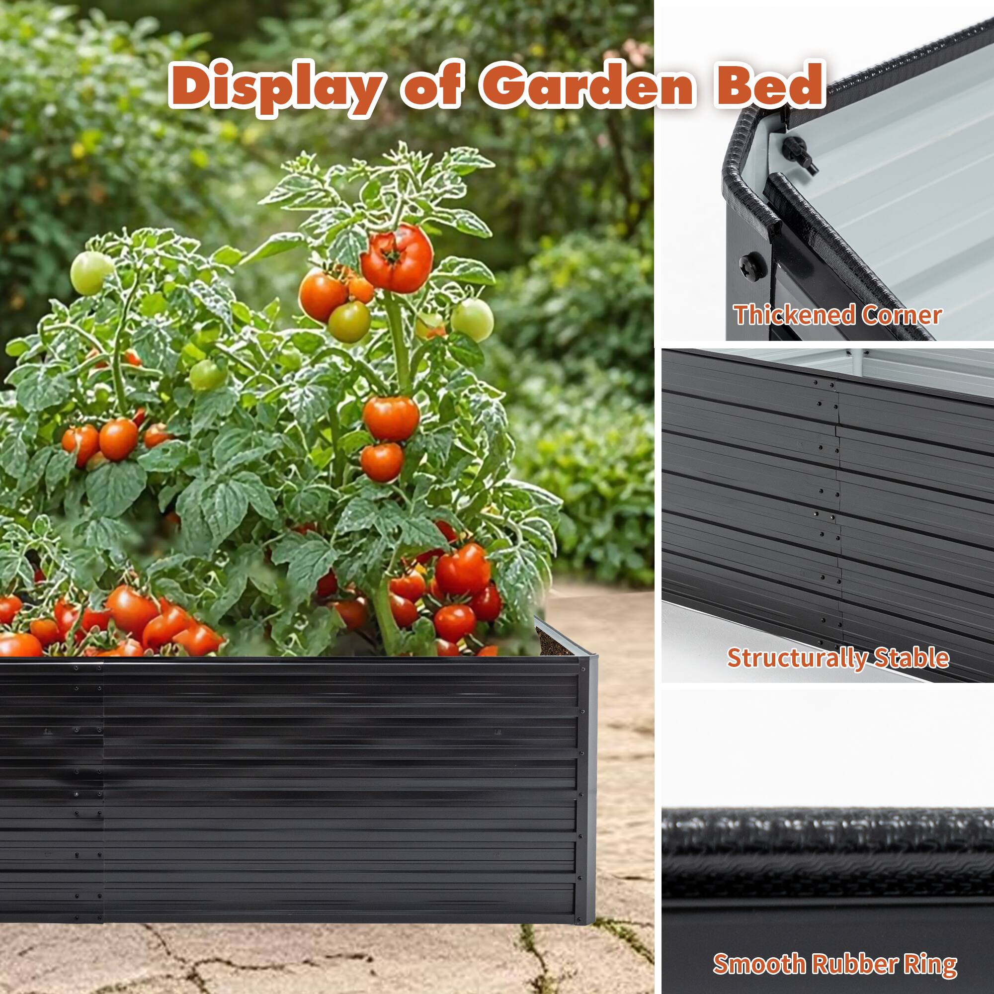 Display of Garden Bed

- Thickened Corner
- Structurally Stable
- Smooth Rubber Ring