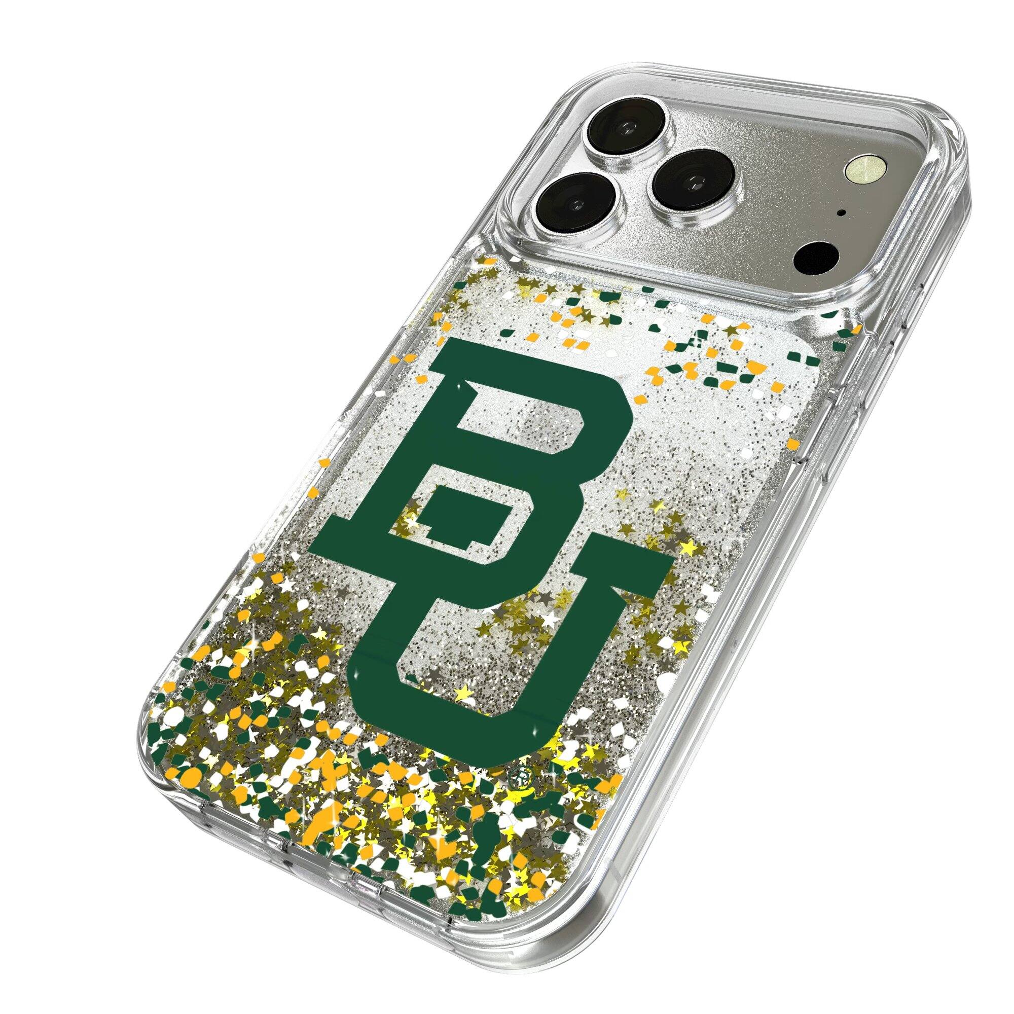 Alt View 1. Keyscaper - Baylor Bears iPhone Glitter Case with Confetti Design - 13 - Multicolor.