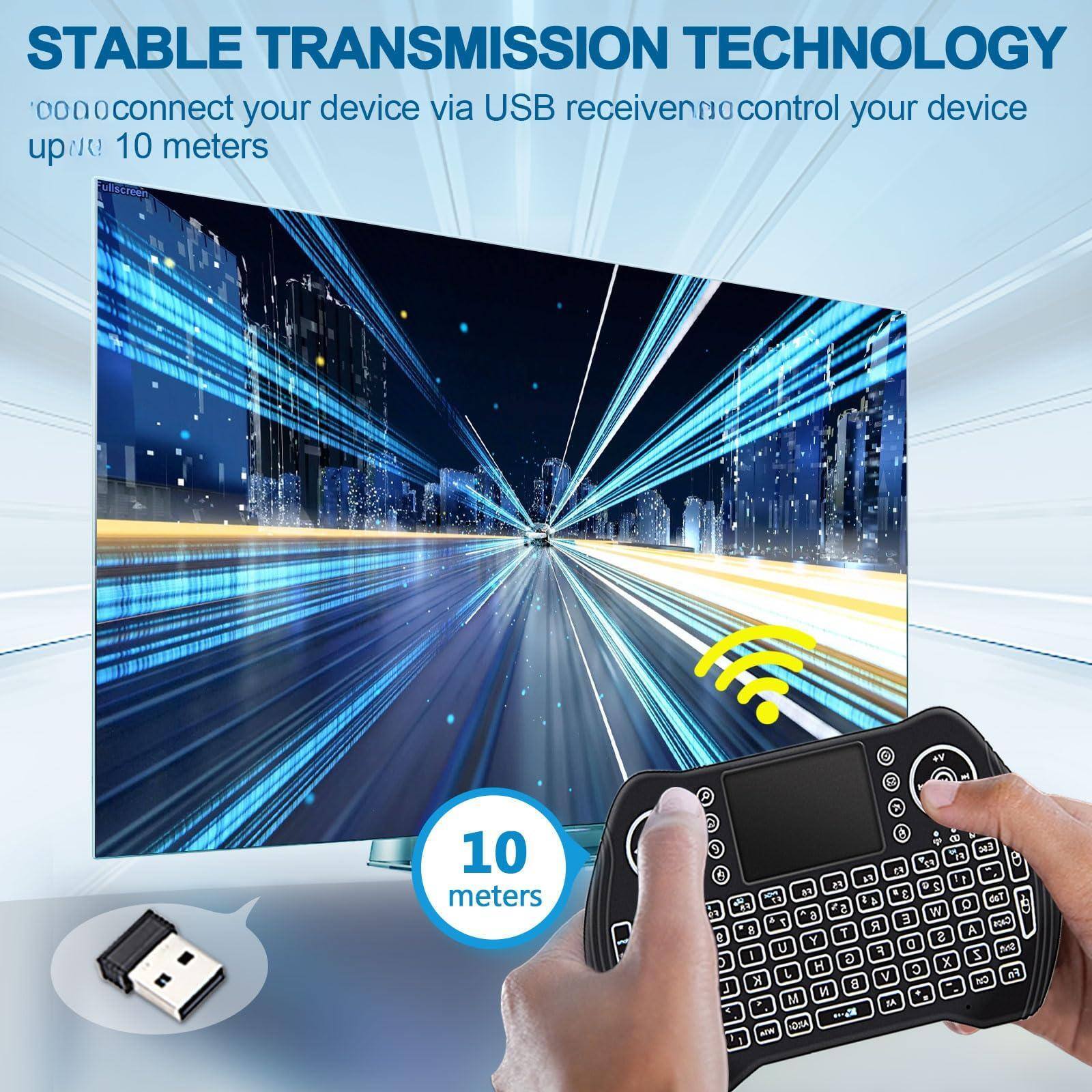 STABLE TRANSMISSION TECHNOLOGY  
connect your device via USB receiver  
control your device up to 10 meters