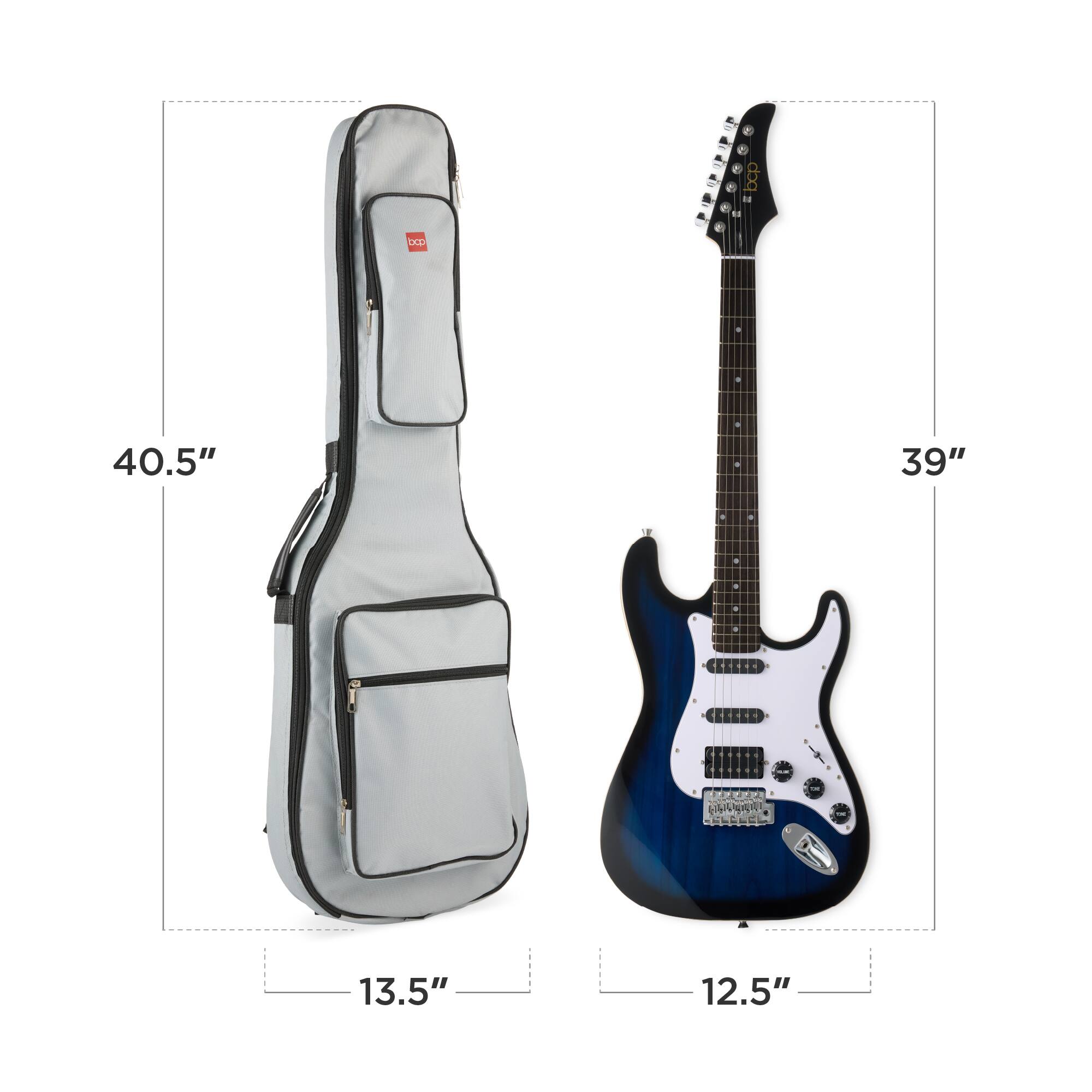 - Bag: 40.5" x 13.5"
- Guitar: 39" x 12.5"