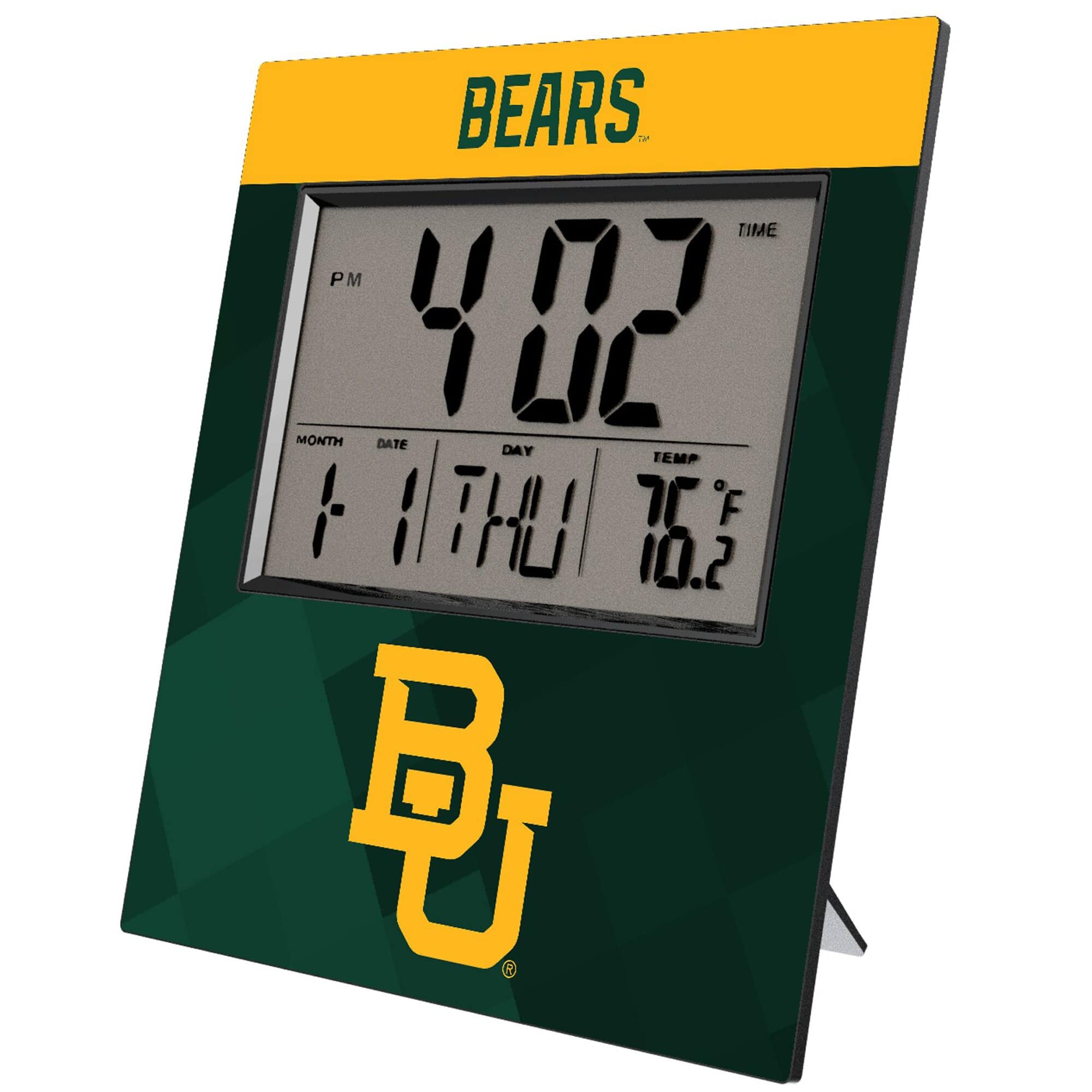 Keyscaper - Baylor Bears Color Block Digital Desk Clock - Multicolor