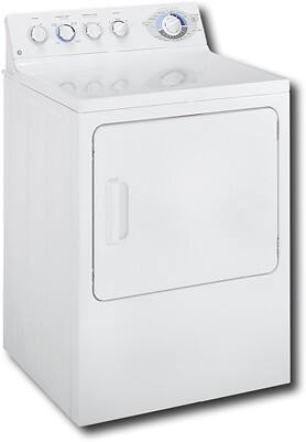 Angle Standard. GE - 7.0 Cu Ft. 8-Cycle Super Capacity Electric Dryer - White.