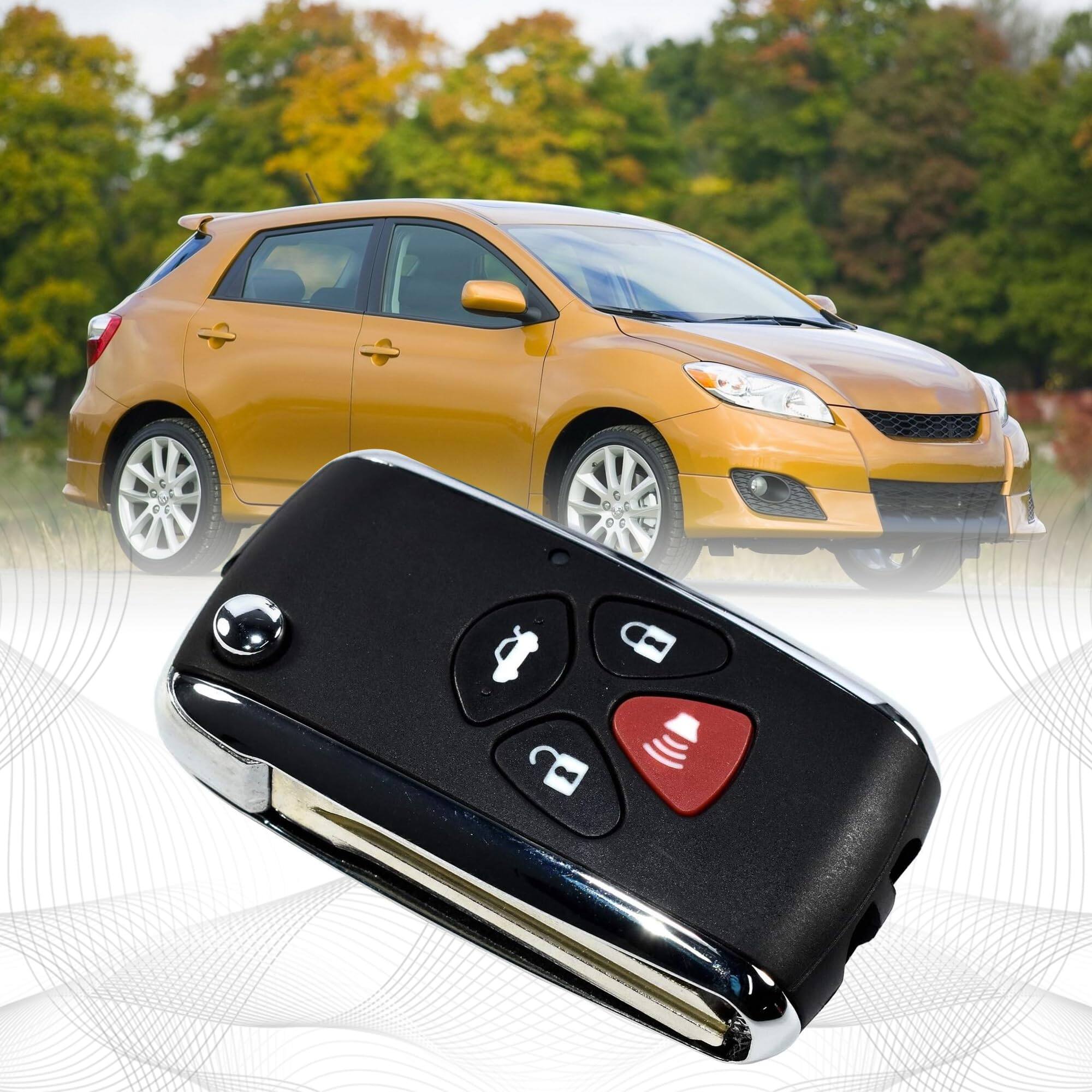 Alt View 1. HQRP - 2-Pack Flip Key Fob Shell Case w/ Uncut Blade, 4-Button Remote Housing for Toyota Camry RAV4 Corolla Avalon - Black.