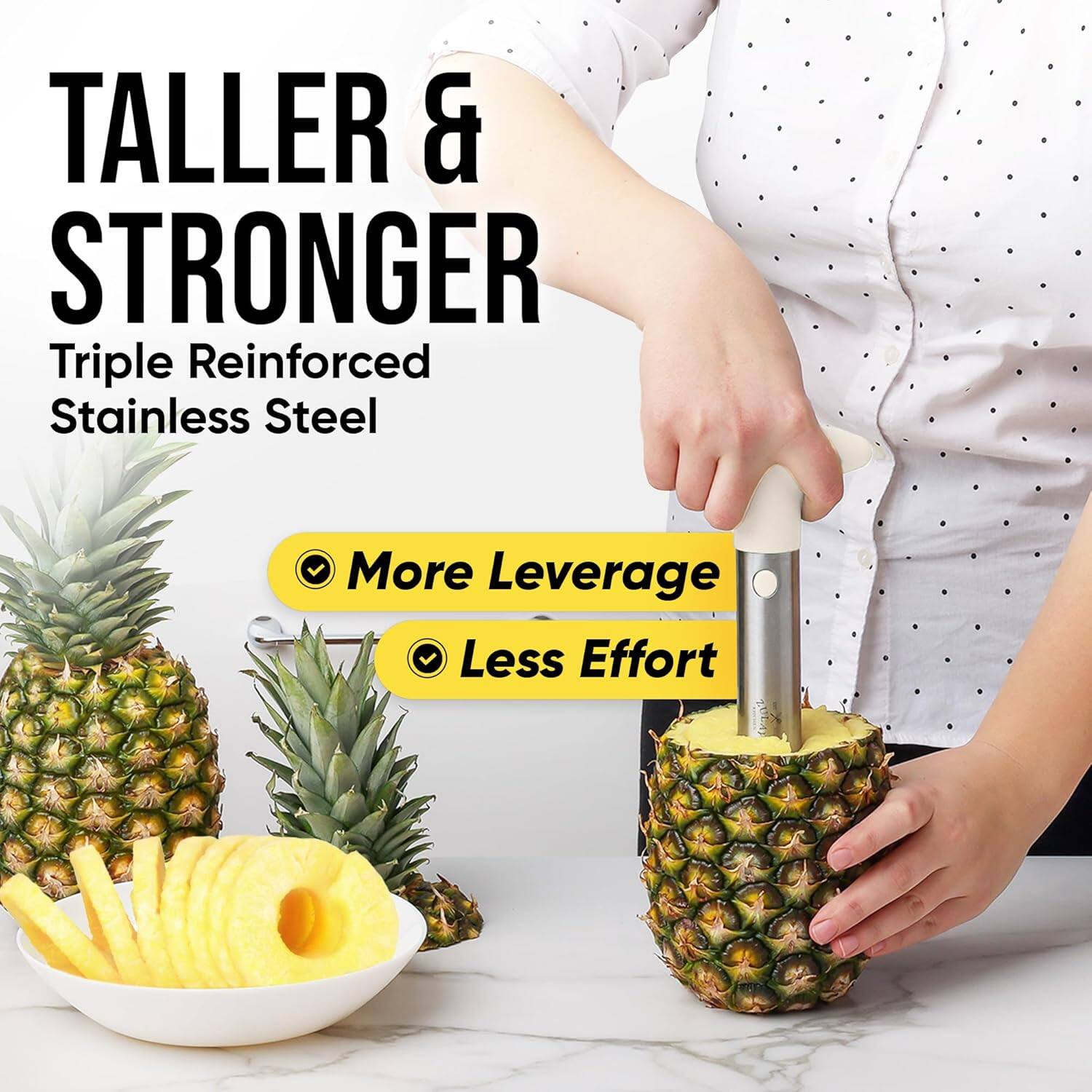 Taller & Stronger Triple Reinforced Stainless Steel More Leverage Less Effort