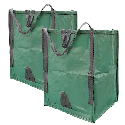 Front. Z-Edge - Improvements by Z-EDGE Heavy Duty Home and Yard Bags - 2-pack - Green.