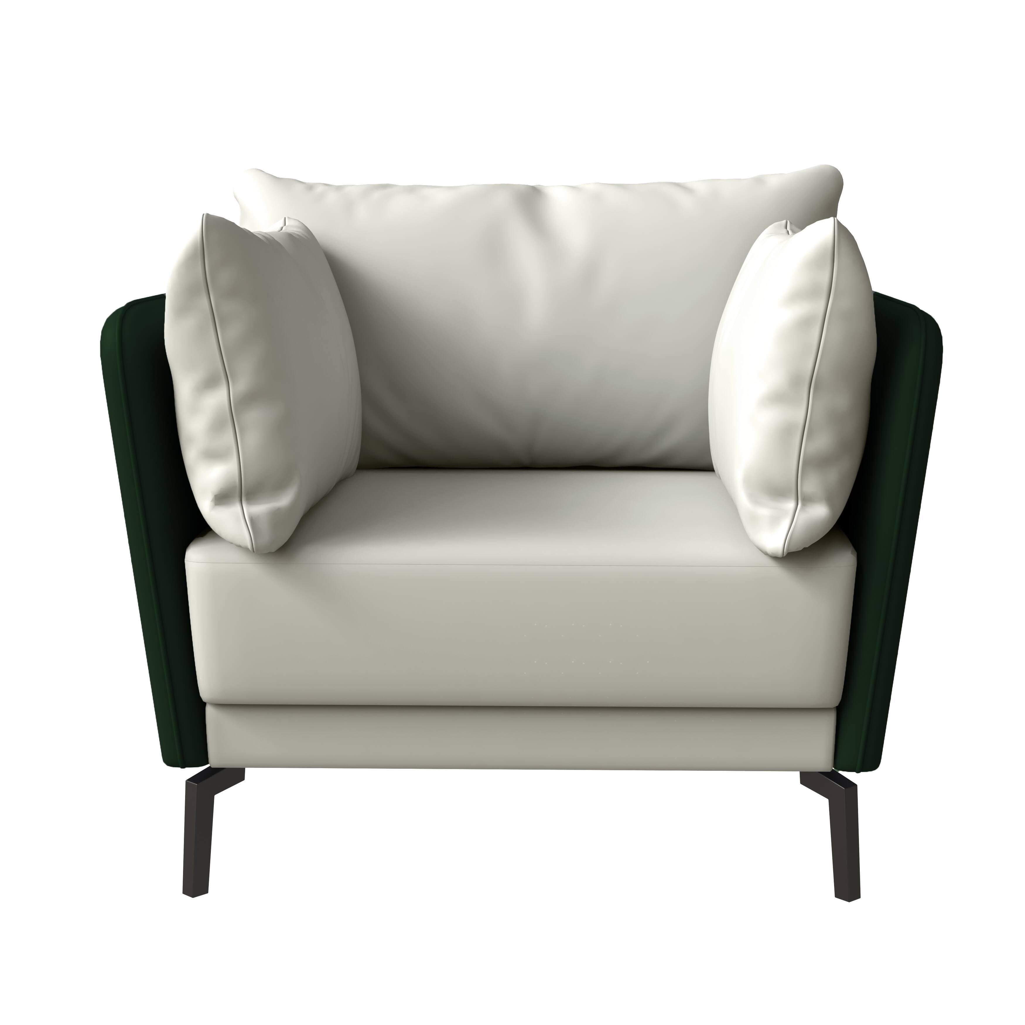 Alt View 2. LeisureMod - Luxify Modern Vegan Leather Accent Chair - Metal Legs Single Seater Armchair - 350 lb Capacity - Green.