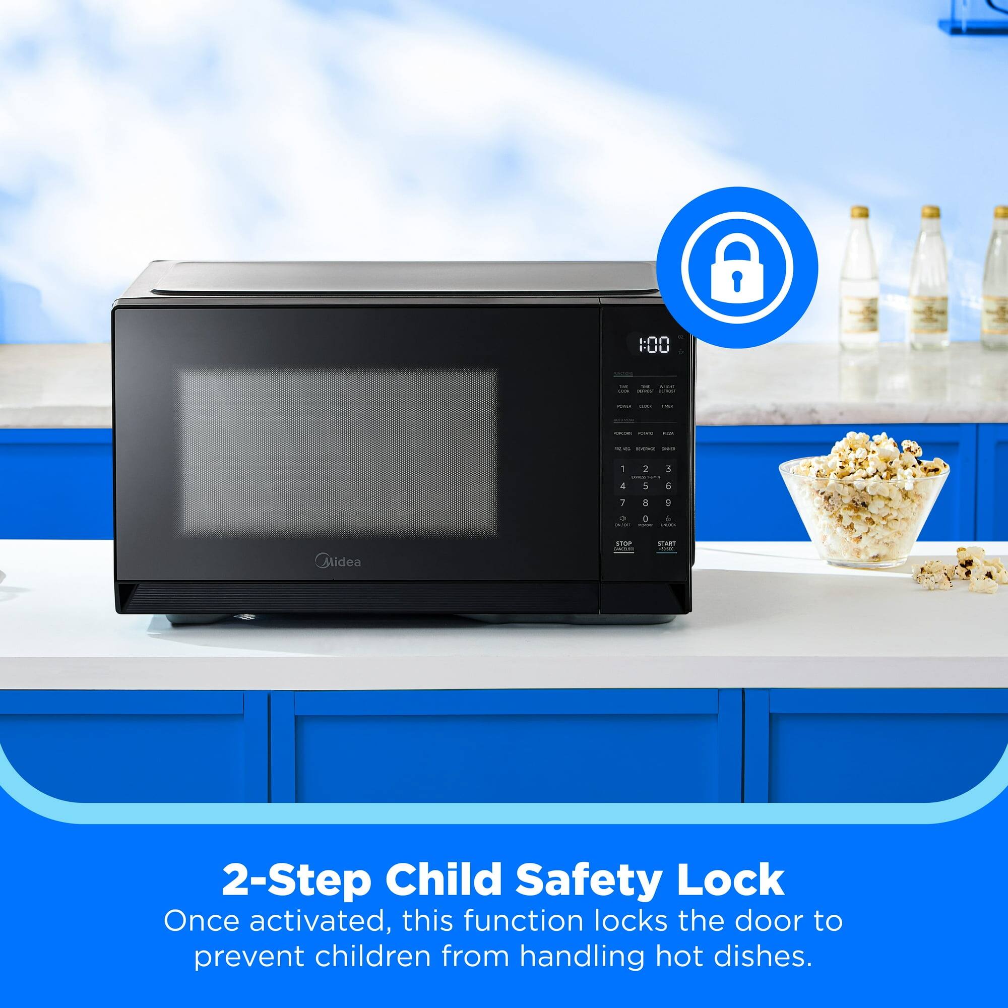 1:00 - 2 | 4 M . 6 1   0 & Glidea POCS

2-Step Child Safety Lock
Once activated, this function locks the door to prevent children from handling hot dishes.