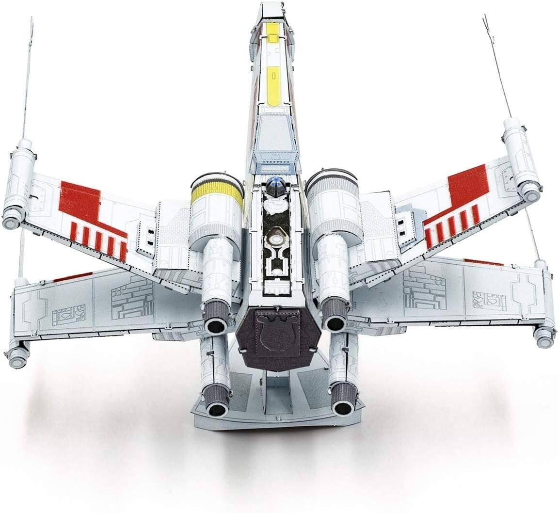 Alt View 2. Metal Earth - Metal Earth Puzzle 3D X-Wing Starfighter Metal Puzzle Star Wars Building Model Kit - Silver.