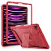 Front. VIKESI - Kickstand Protective Case for iPad Pro 12.9 inch , Matte Frosted Scratch Resistant Back, TPU Shockproof Frame - Burgundy Red.