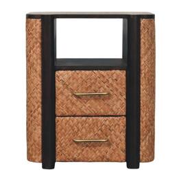 Artisan Furniture - Rattan Curve Edge Nightstand - Dark Brown