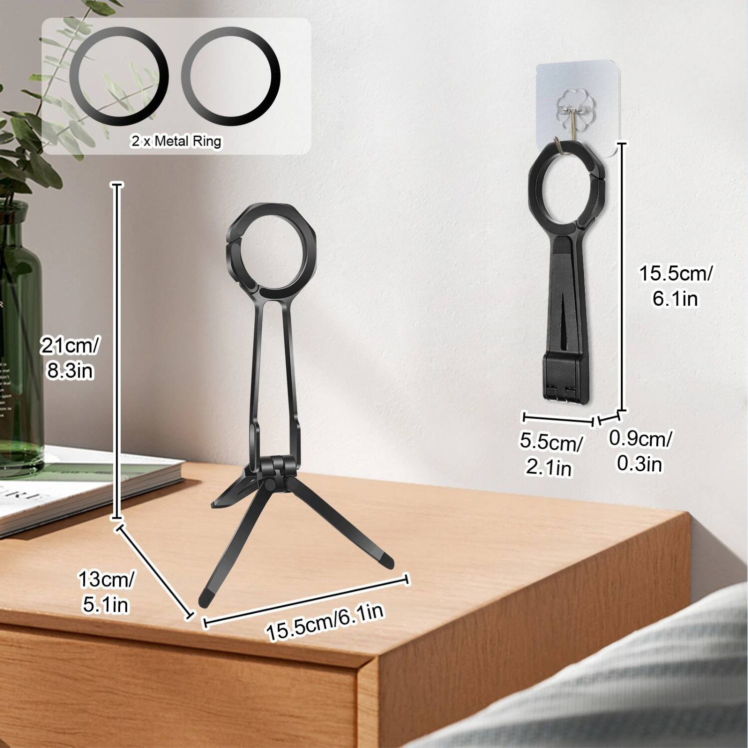 2 x Metal Ring

21cm/ 8.3in

15.5cm/ 6.1in

13cm/ 5.1in

5.5cm/ 2.1in

0.9cm/ 0.3in