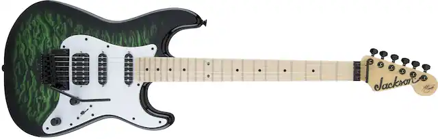 Front. Jackson - Jackson X Series Signature Adrian Smith SDXQM Electric Guitar Transparent Green.