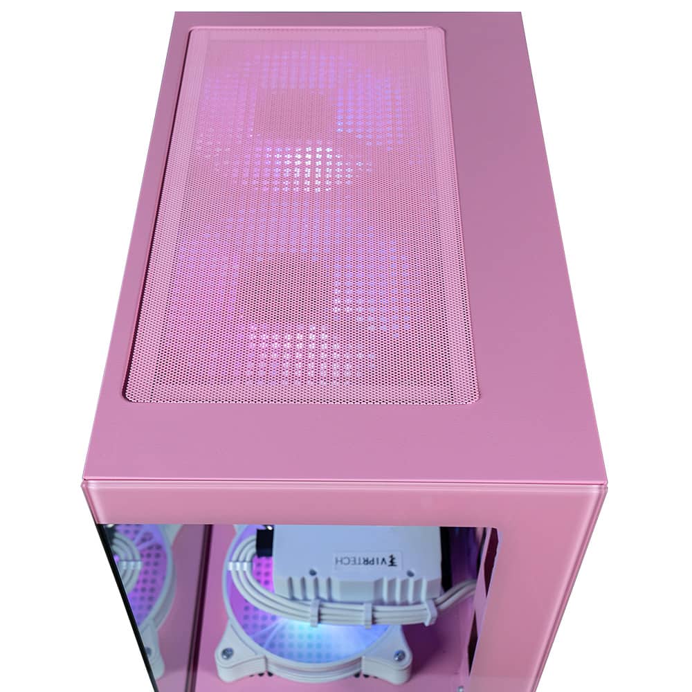 Alt View 3. ViprTech - ViprTech Stryker Gaming PC - AMD Ryzen 7 (4.1GHz), AMD RX 580 8GB, 16GB DDR4, 1TB SSD, Desktop Computer Prebuilt, Pink - Pink.