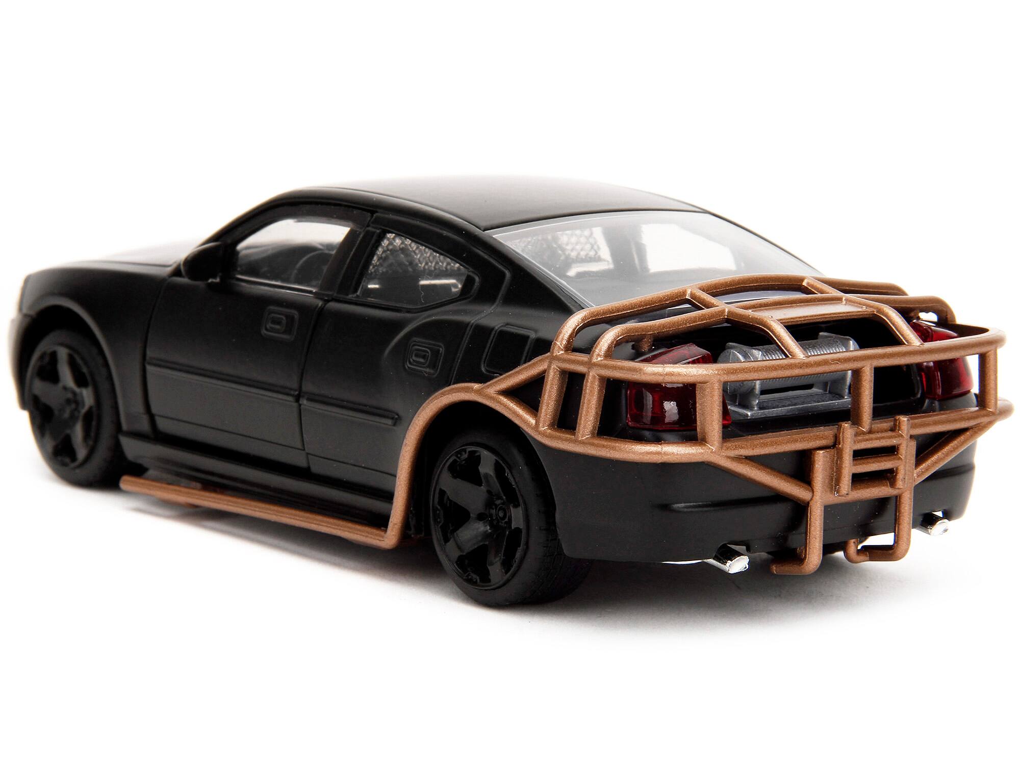 Alt View 1. Jada - 2006 Dodge Charger Matt Black with Outer Cage "Fast & Furious" Series 1/32 Diecast Model Car by Jada - Matt Black.