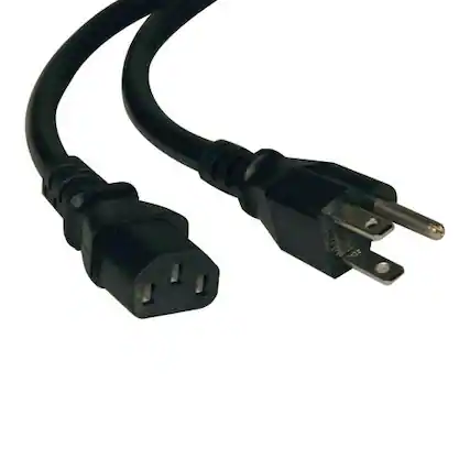 Front. Tripp Lite - 2ft Computer Power Cord Cable 5-15P to C13 Heavy Duty 15A 14AWG 2'.