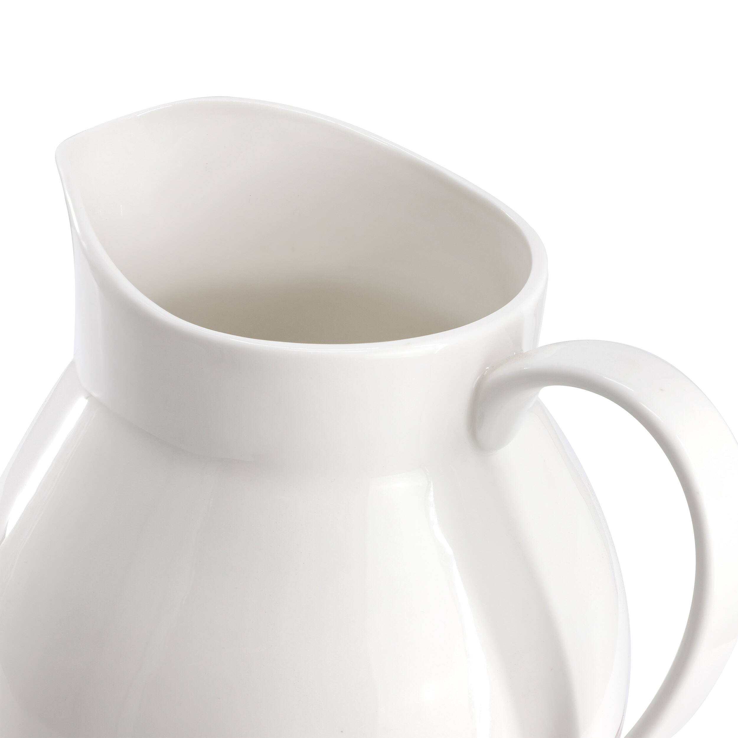 Alt View 3. Sur La Table - Sur La Table Le Marais New Bone Fine Ceramic 95 Ounce Pitcher in Marine - White.