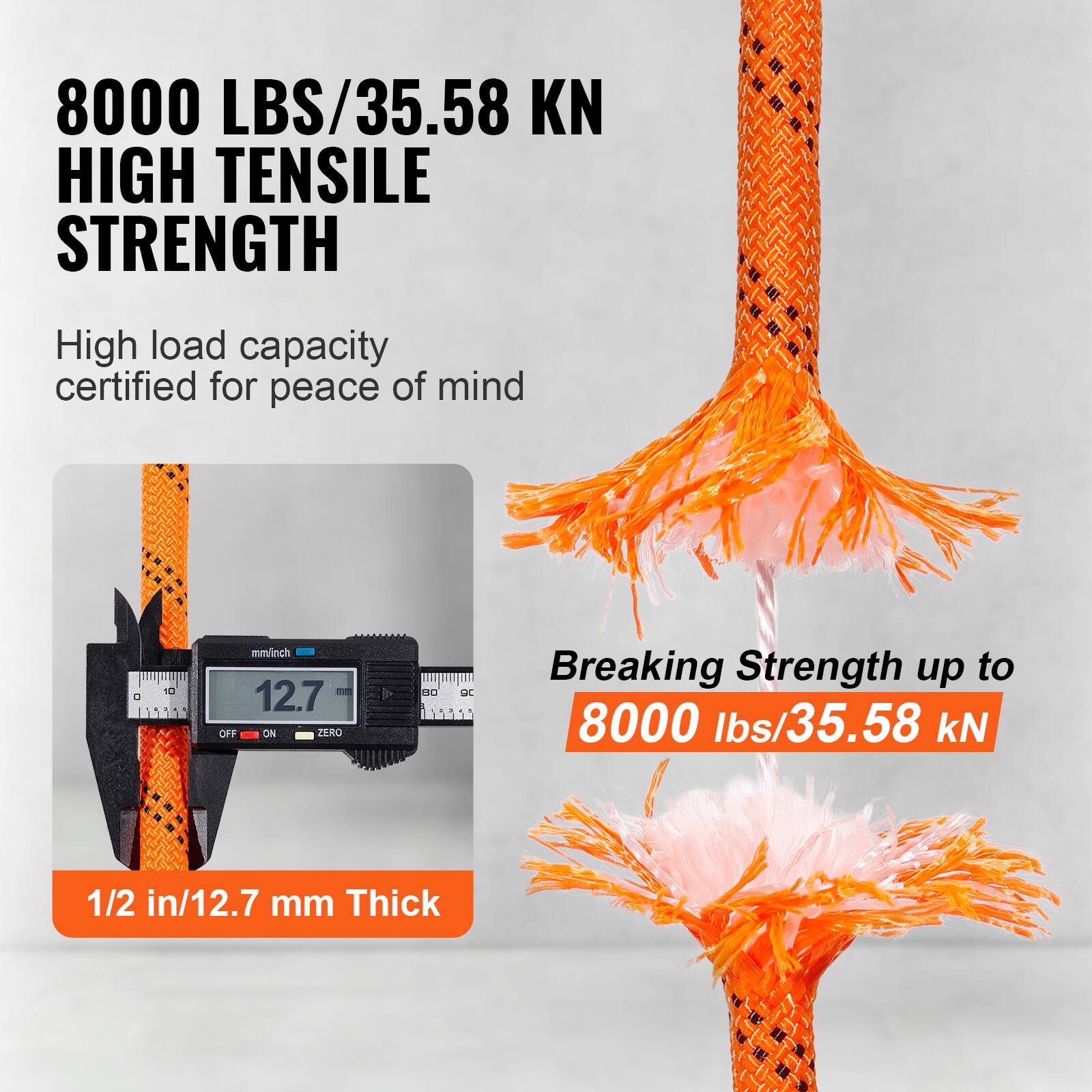 8000 LBS/35.58 KN HIGH TENSILE STRENGTH

High load capacity certified for peace of mind

Breaking Strength up to 8000 lbs/35.58 kN

1/2 in/12.7 mm Thick