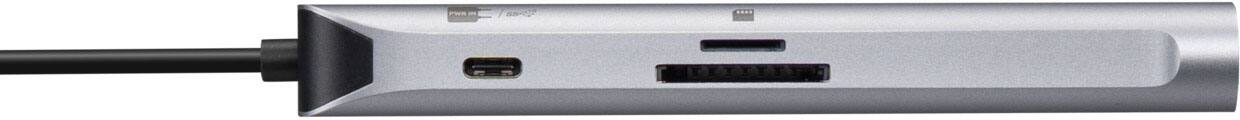 Back. Targus - USB-C Alt. Mode Dual HDMI 4K Mobile Dock with 140W EPR Pass-Thru & SD Reader - Silver.