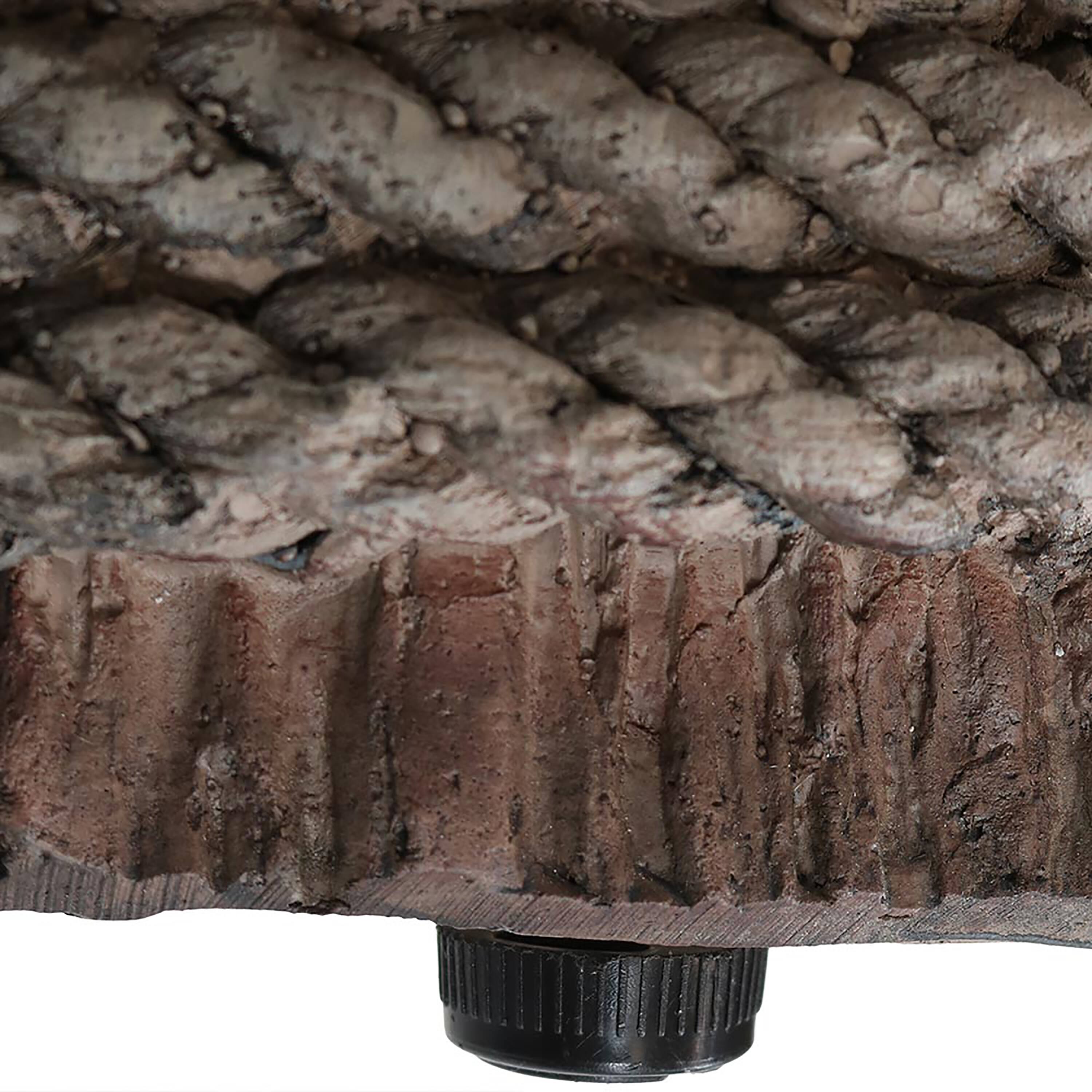 Alt View 9. Sunnydaze - 29 in Faux Rope Barrel Propane Gas Fire Pit Table with Lava Rocks - Light Brown.