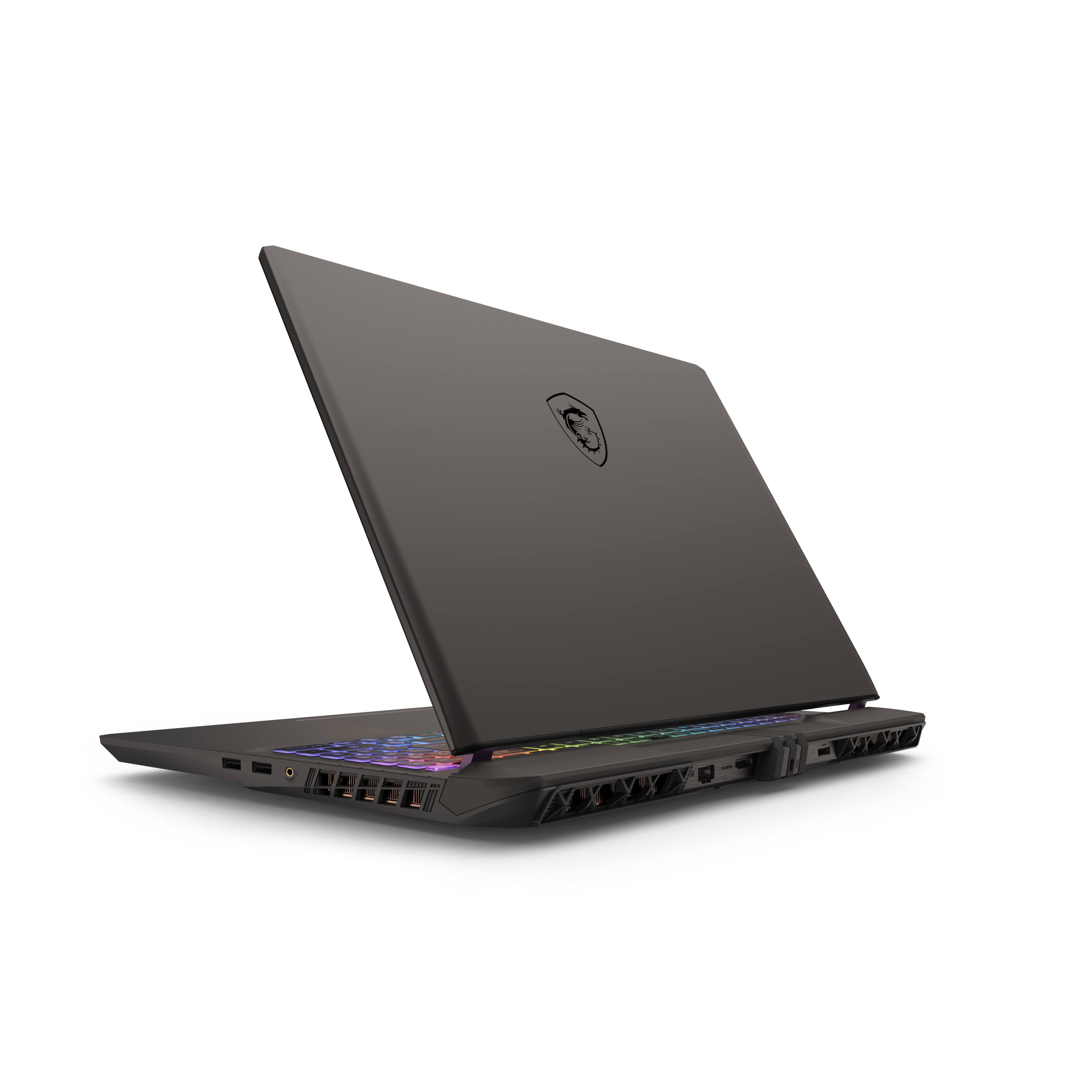 Back. MSI - MSI Vector A16 HX 16” QHD+ Gaming Laptop - AMD Ryzen 7 8840HX 2025 - RTX 5070 Ti - 16GB RAM - 1TB Storage - Cosmo Gray.