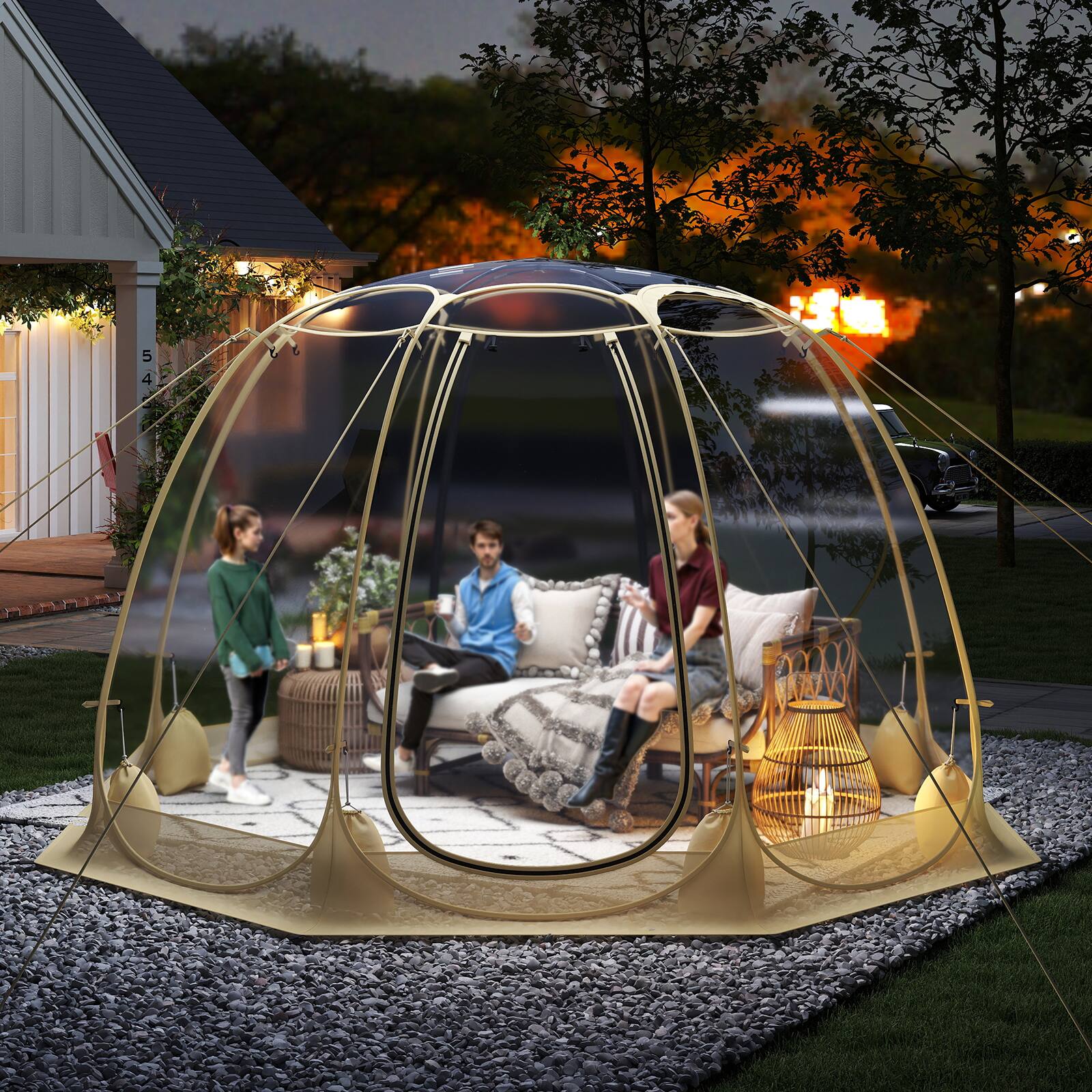 Gymax 9.5 x 9.5 FT Pop up Bubble Tent w/ Carrying Bag for Sports